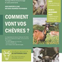 3 et 6 novembre 2025 : Journées techniques “Comment vont vos chèvres ?”