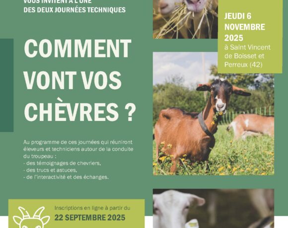 3 et 6 novembre 2025 : Journées techniques “Comment vont vos chèvres ?”