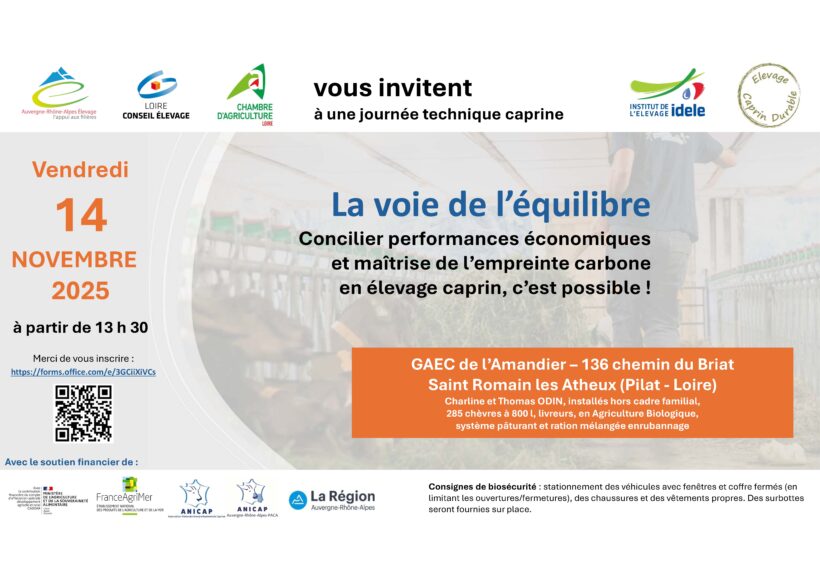 14 novembre 2025 : Journée technique caprine “La voie de l’équilibre”